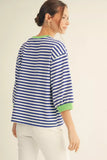 Trin V-notched Stripe Top
