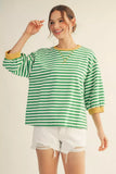 Trin V-notched Stripe Top