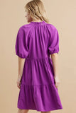 Emily Solid Tiered Skirt Dress