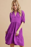 Emily Solid Tiered Skirt Dress