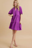 Emily Solid Tiered Skirt Dress