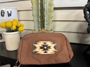 Kelsey Belt Bag-Brown w Aztec Patch