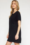 Brendley Ribbed Mini Dress-Black