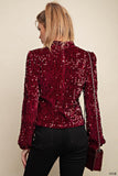 Ryanne Velvet Sequin Top-Wine