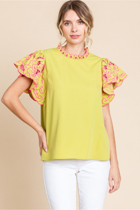 Chandler Elite Sleeve Top- Kiwi