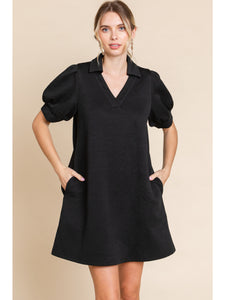 Bella Textured Dress-Black