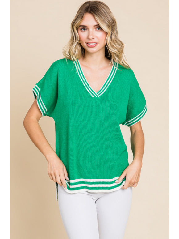 Shalee Sweater Top-Green