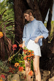 Raven Stripe Collared Top