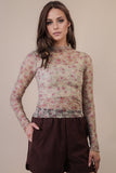 High Neck Fitted Lace Top