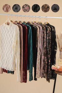 High Neck Fitted Lace Top
