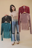 High Neck Fitted Lace Top
