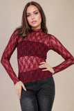 High Neck Fitted Lace Top