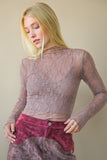 High Neck Fitted Lace Top