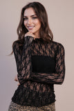 High Neck Fitted Lace Top