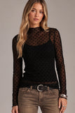 High Neck Sheer Mesh Top