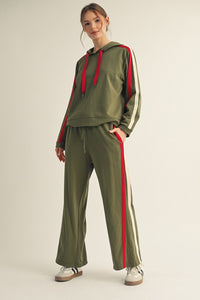 Blair Contrast Accent Casual Hoodie Set
