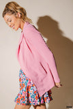 Kristi Pleated Sleeve Blazer-Pink