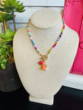 Seed Bead Necklace with Charms