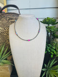 3-6mm 14" Silver Plated Round Copper Pearl CC Necklace