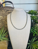 4mm Rondelle Sterling Silver Plated Copper Pearl Necklace (16")