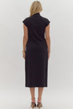 Nancey Mock Neck Dress-Black