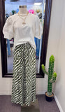Rylee Olive Zebra Wide Leg Pants