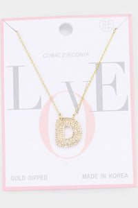 Monogram Pendant Necklace-Gold