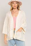 Aimi Relaxed Fit Cardigan-Cream