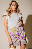 Cheri Printed Mini Skirt-Lavender