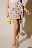 Cheri Printed Mini Skirt-Lavender