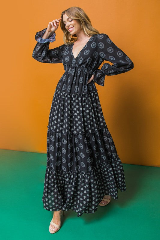 Lindsey Peasant Maxi Dress-Black – Missy's Boutique