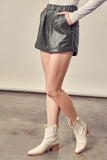 Jaylyn Folded Leather Shorts