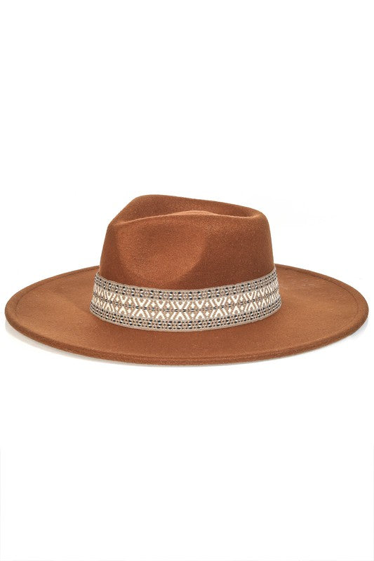 Rancher Hat & Embroidery Band-Brown