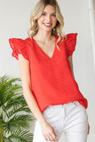 Taylor Checkered Burnout Top-Red