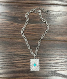 Debra Chain Concho Turquoise Necklace