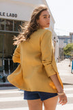 Lonnie Solid Collard Blazer-Mustard