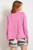 Kymbren Washed Jersey Top-Pink