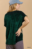 Viv Velvet Animal Burnout Top-Forest