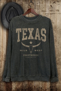 Texas Wild West Sweatshirt-Black