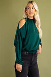 Briann High Collar Top-Hunter Green