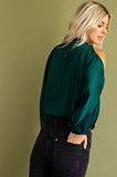 Briann High Collar Top-Hunter Green