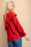 Alexandria One Shoulder Ruffle Blouse