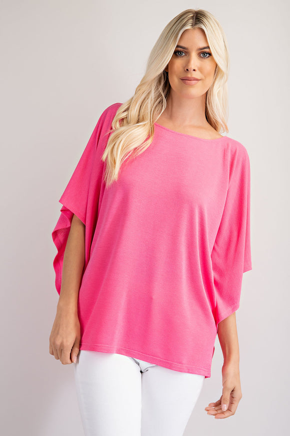 Kia Kimono Sleeve Top-Pink