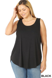 Sandy Relaxed Fit Tank Top-Plus-Black