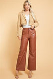 Ester Pleather Straight Leg Pants