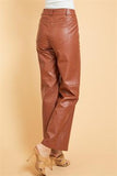 Ester Pleather Straight Leg Pants