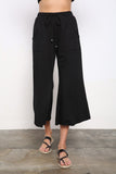 Sage French Terry Culotte Pants-Black
