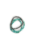 Brenn 3 Strand Turquoise Stretch Bracelet-