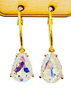 Clara Opal Stone Gold  Hoop