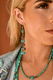 Tara Turquoise  Beaded Tassel Earrings